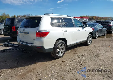 2013 Toyota Highlander Limited V6 z USA, uszkodzony, nr VIN 5TDDK3EH8DS189351